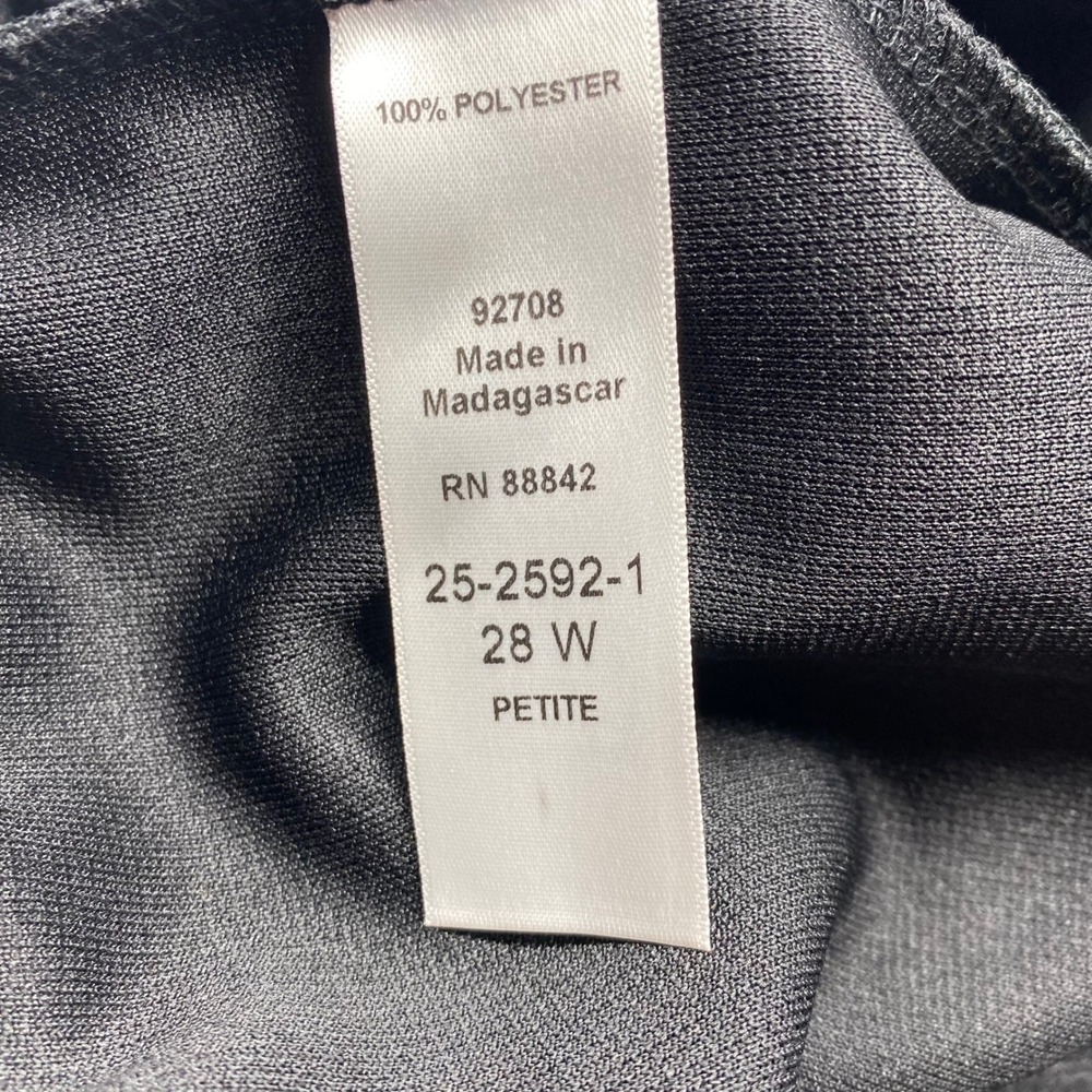 Roamans 28W Petite Black Polyester Elastic Waist Athletic Track Pants - Picture 4 of 12